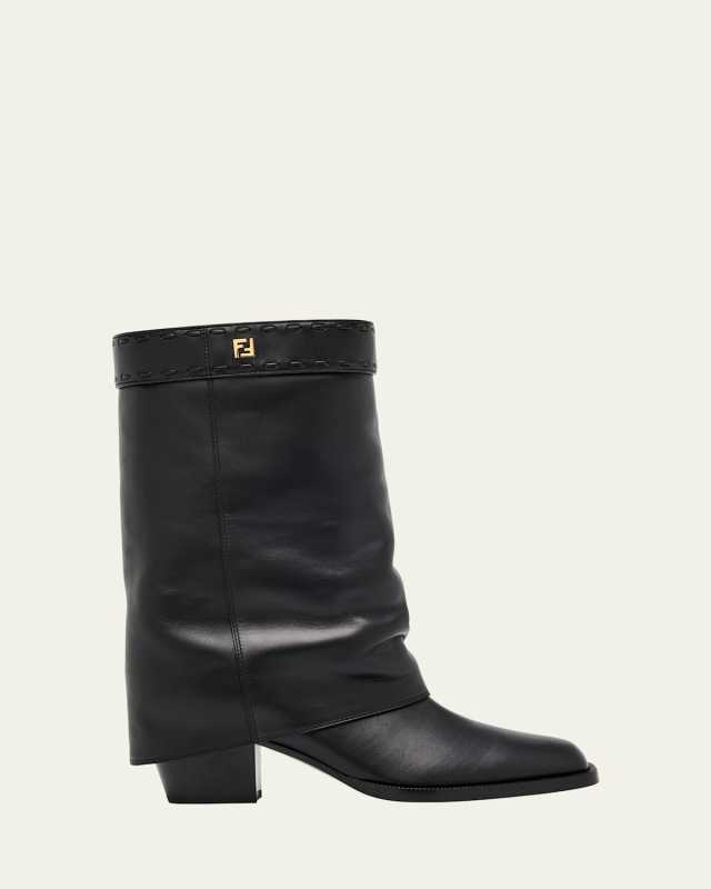 55mm Minerva Leather Trompe L'oeil Pant Booties